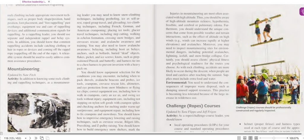 Effective Leadership in Adventure Programming With Field Handbook 3e