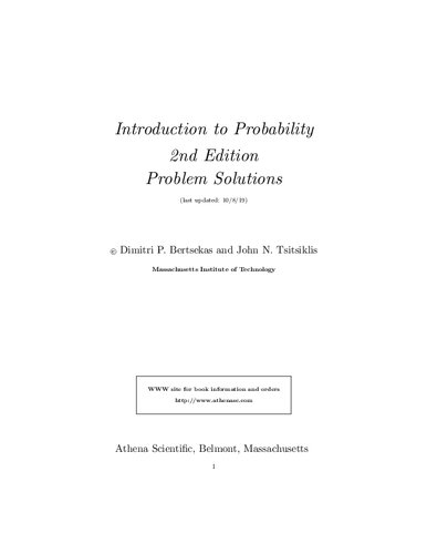 Introduction To Probability 2nd edition solutions
